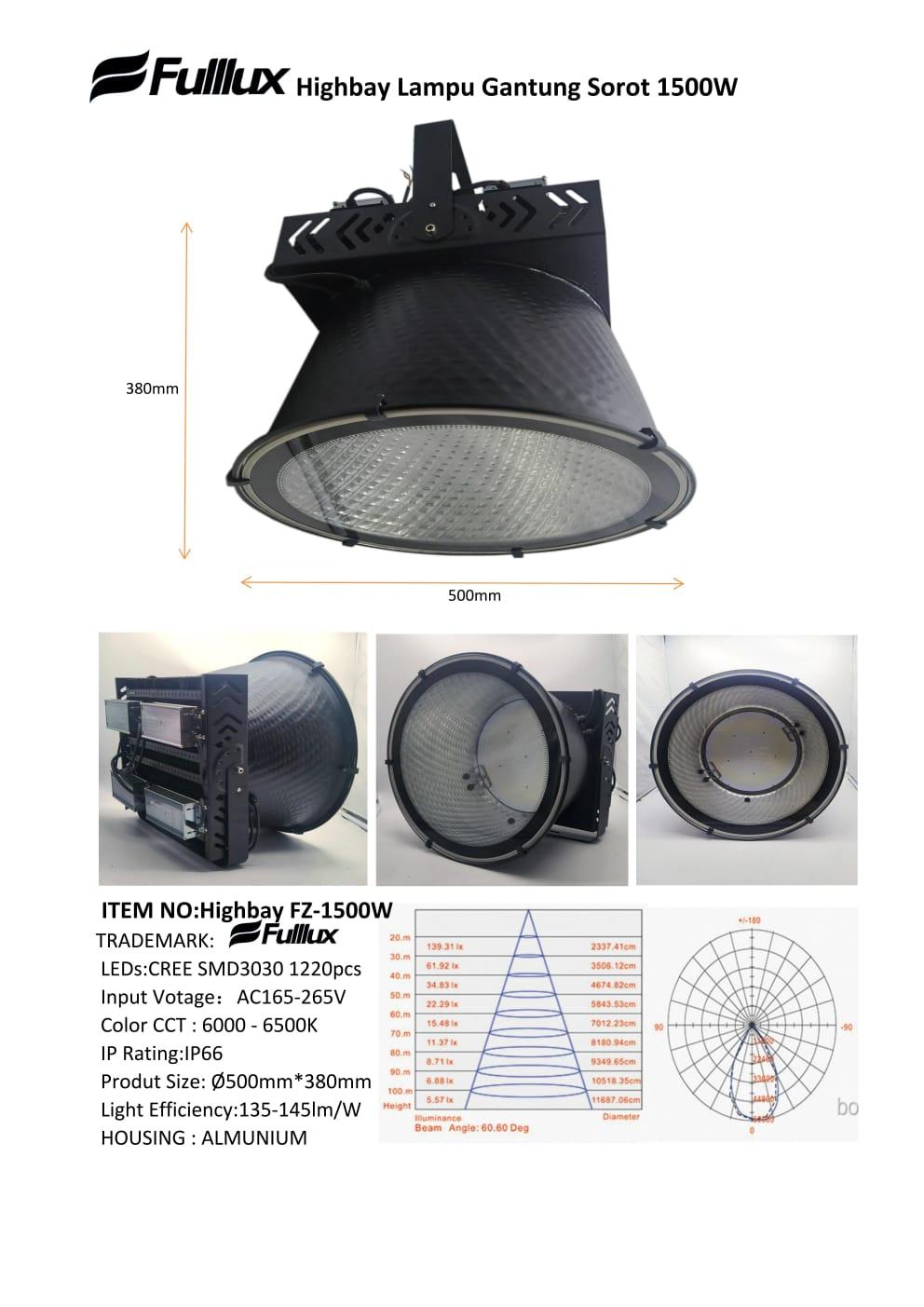Lampu Sorot Highbay LED 1500 Watt